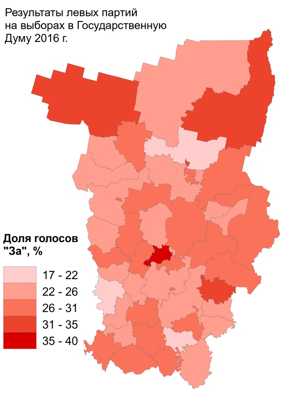 Результаты левых партий на выборах в Государственную дума 2016 г.