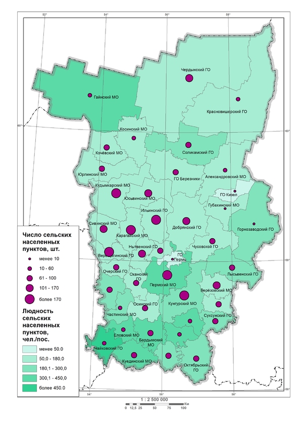Сельское расселение Пермского края 2002